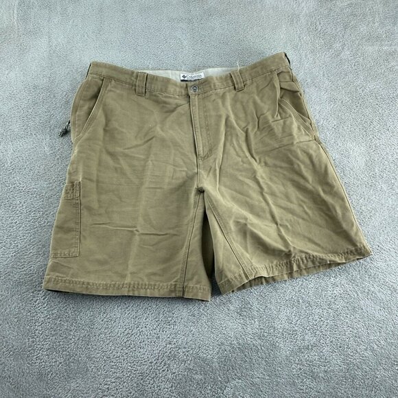 Columbia Mens Khaki Cotton Cargo Shorts With Side Pocket Size 38 1770 - Picture 1 of 9